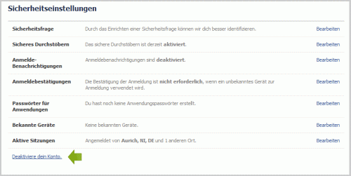 Facebook-Account deaktivieren