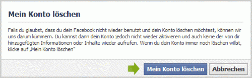 Facebook-Account löschen