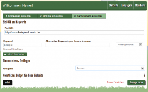 Targetpages erstellen	