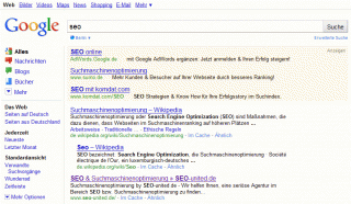 Suche nach SEO
