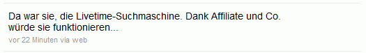 Das war sie, die Livetime-Suchmaschine...