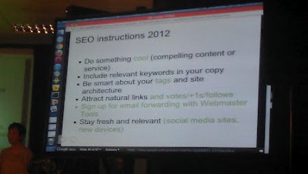 SEO instructions 2012
