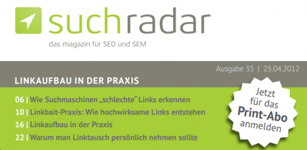suchradar zum Thema Linkaufbau
