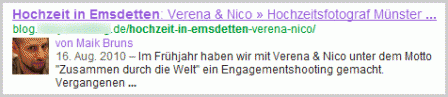 Urherberinformationen bei Google