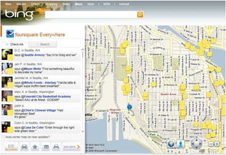 Integration von Bing Maps bzw. Foursquare Daten