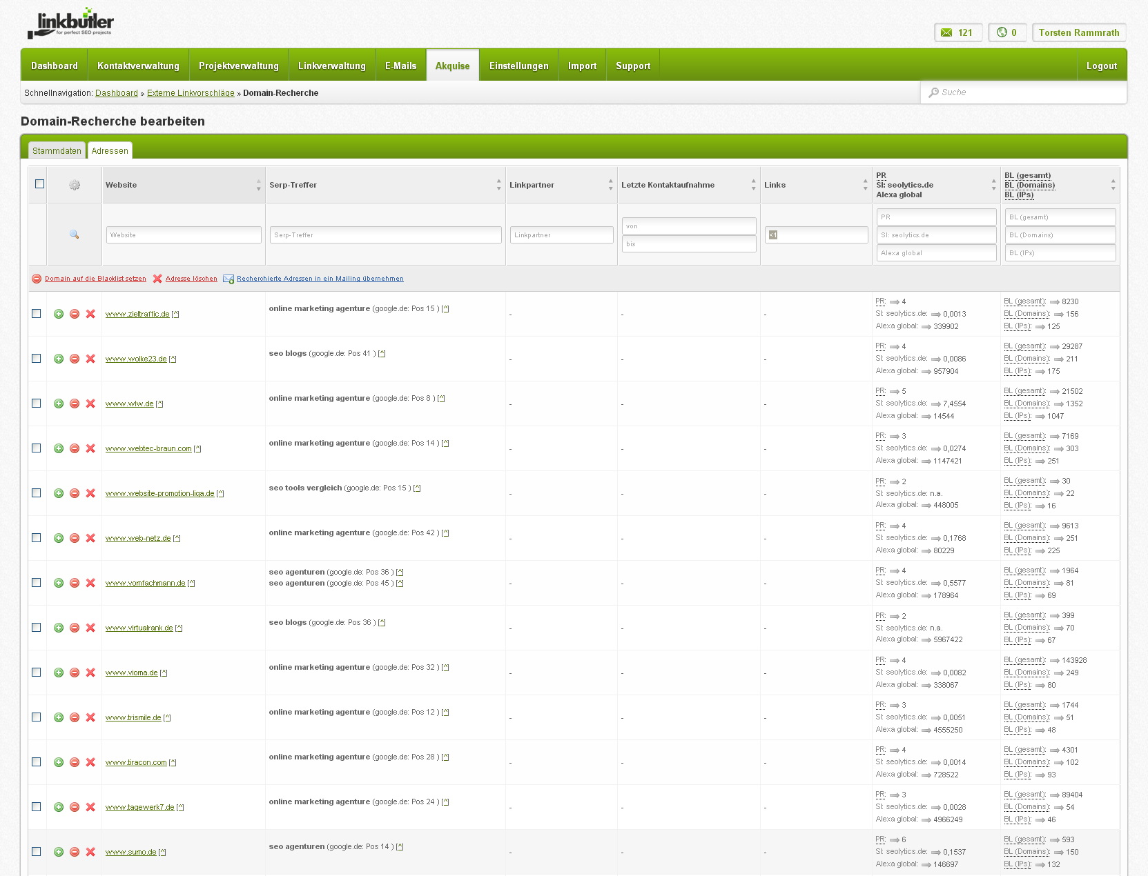 linkbutler Domainrecherche linkbutler Domainrecherche