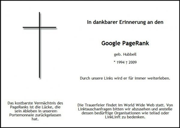 Google PageRank ist tot