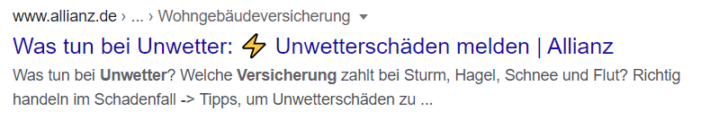 EMOJI SEO Beispiel