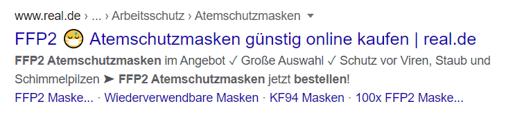 EMOJI SEO Beispiel