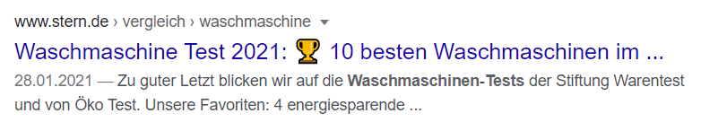 EMOJI SEO Beispiel